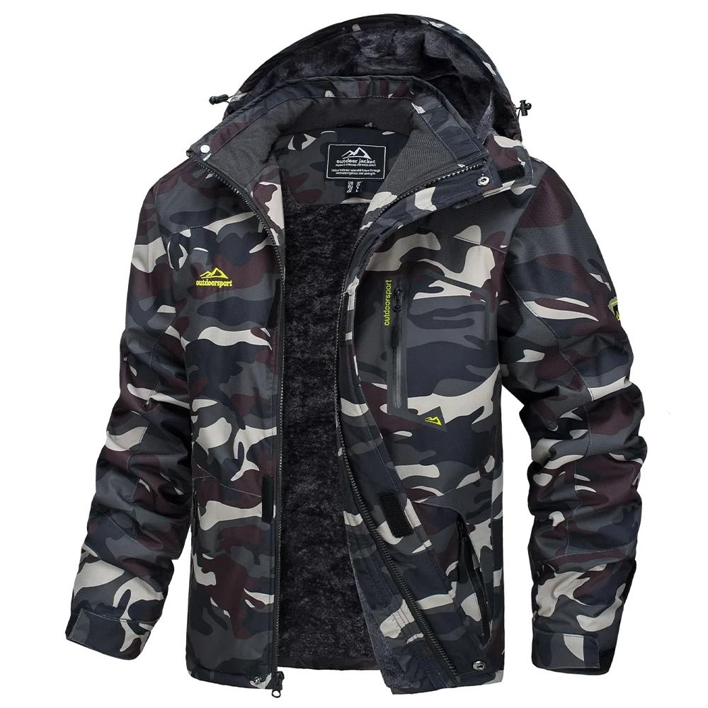 Mens Winter Ski Jacket Waterproof Warm Fleece Snow Coat Windproof Outdoor Parka