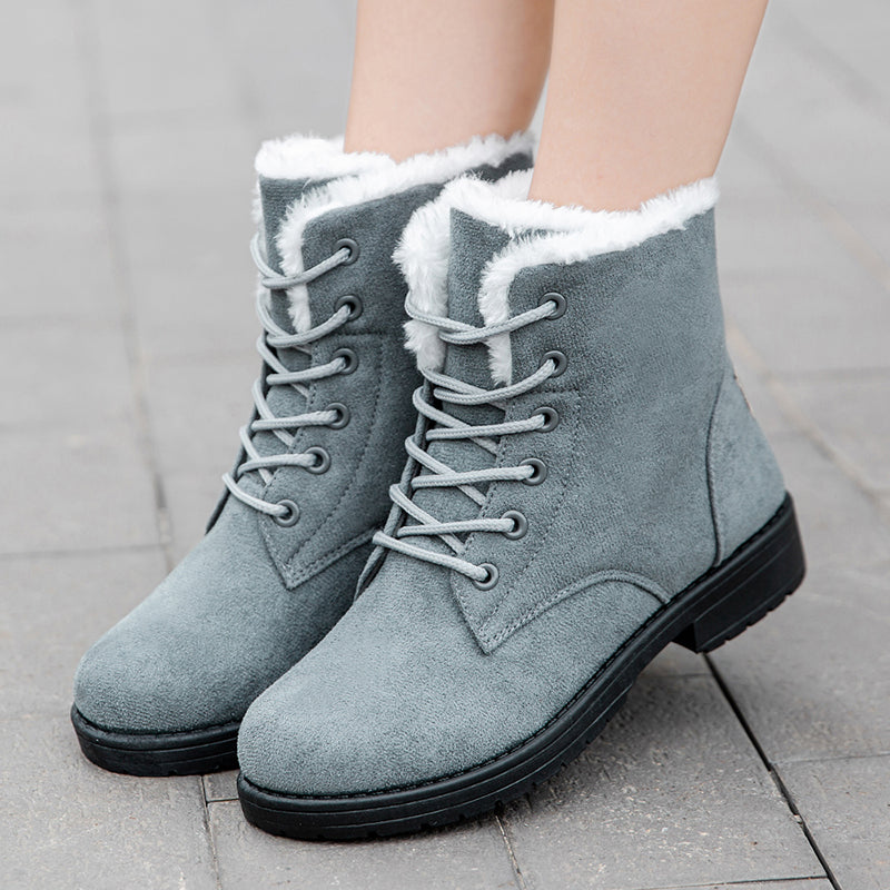 Flat Boots For Women, Platform Ladies Shoes Plush Keep Warm Boots, Cozy Winter Shoes Women