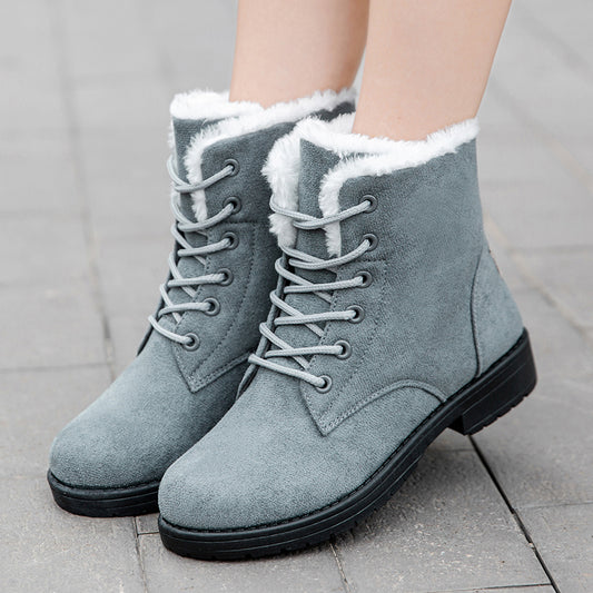 Flat Boots For Women, Platform Ladies Shoes Plush Keep Warm Boots, Cozy Winter Shoes Women