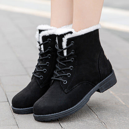 Flat Boots For Women, Platform Ladies Shoes Plush Keep Warm Boots, Cozy Winter Shoes Women