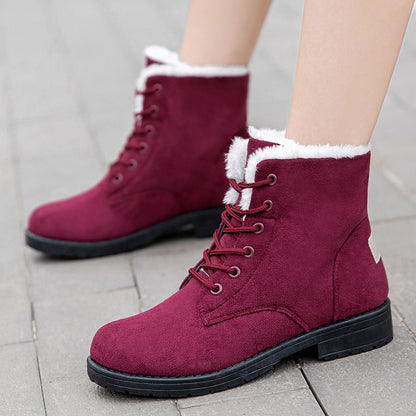 Flat Boots For Women, Platform Ladies Shoes Plush Keep Warm Boots, Cozy Winter Shoes Women