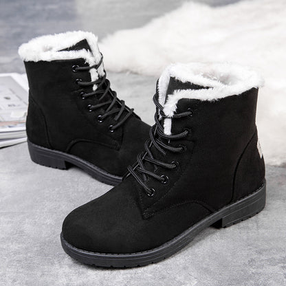 Flat Boots For Women, Platform Ladies Shoes Plush Keep Warm Boots, Cozy Winter Shoes Women