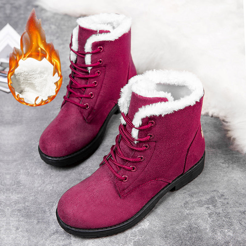 Flat Boots For Women, Platform Ladies Shoes Plush Keep Warm Boots, Cozy Winter Shoes Women