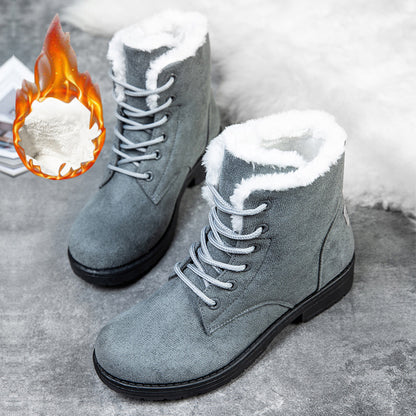 Flat Boots For Women, Platform Ladies Shoes Plush Keep Warm Boots, Cozy Winter Shoes Women