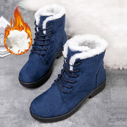 Flat Boots For Women, Platform Ladies Shoes Plush Keep Warm Boots, Cozy Winter Shoes Women