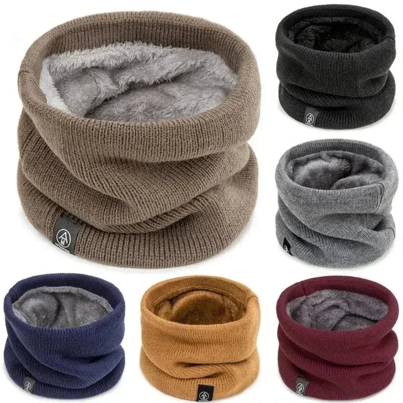 Warm Knitted Scarf, Winter Neck Gaiter, Thickened Plush Tube Scarf, Windproof Cold Proof Outdoor Sport Running Skiing