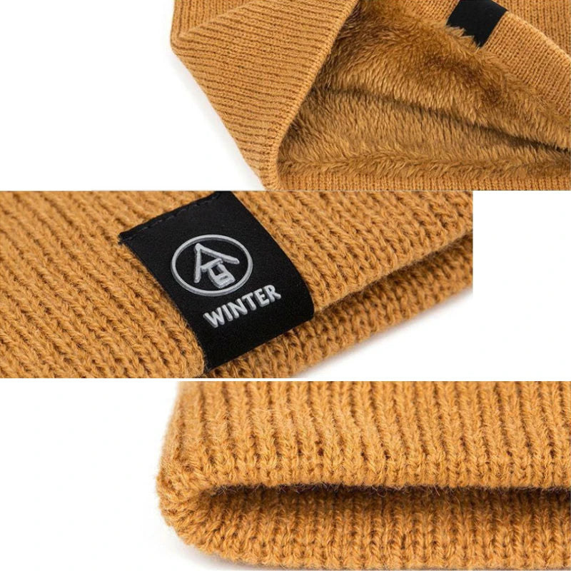 Warm Knitted Scarf, Winter Neck Gaiter, Thickened Plush Tube Scarf, Windproof Cold Proof Outdoor Sport Running Skiing