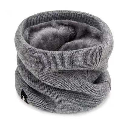 Warm Knitted Scarf, Winter Neck Gaiter, Thickened Plush Tube Scarf, Windproof Cold Proof Outdoor Sport Running Skiing