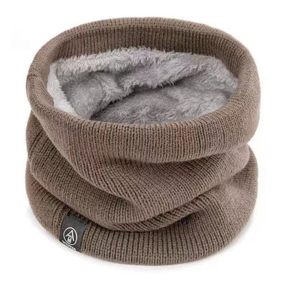 Warm Knitted Scarf, Winter Neck Gaiter, Thickened Plush Tube Scarf, Windproof Cold Proof Outdoor Sport Running Skiing