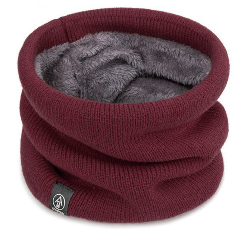 Warm Knitted Scarf, Winter Neck Gaiter, Thickened Plush Tube Scarf, Windproof Cold Proof Outdoor Sport Running Skiing