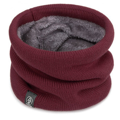 Warm Knitted Scarf, Winter Neck Gaiter, Thickened Plush Tube Scarf, Windproof Cold Proof Outdoor Sport Running Skiing