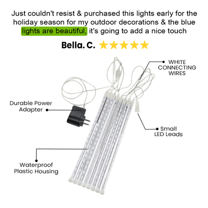LED Dripping Icicle Lights for Outdoor Christmas Decor (8-Piece Set), Perfect for Christmas, Christmas Gift Ideas