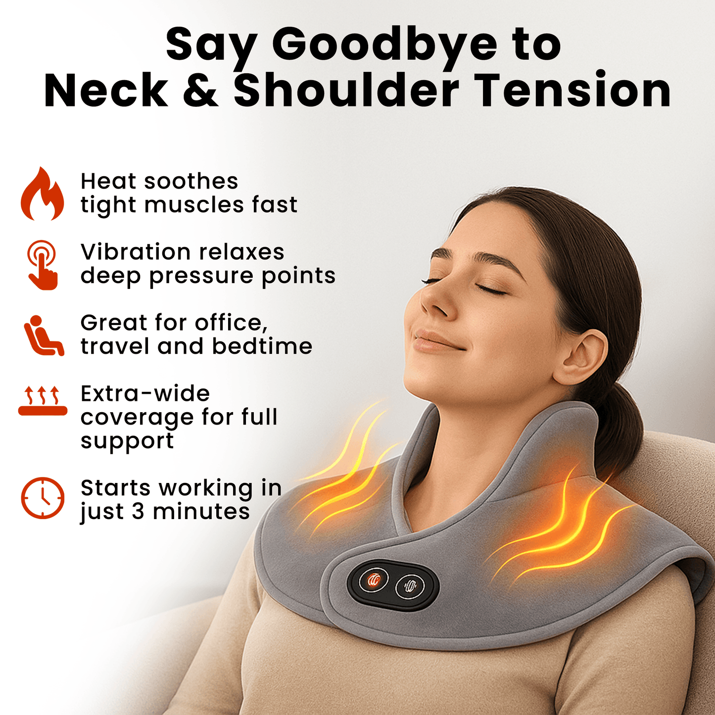 Electric Heating Neck and Shoulder Massager with Infrared Therapy and Vibration