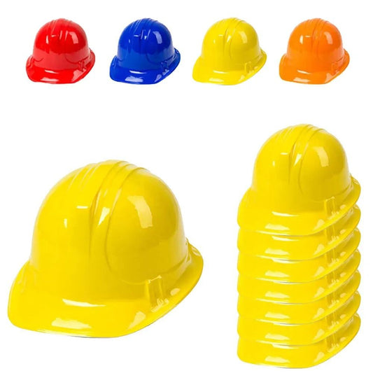 Kids Construction Party Hats Soft Plastic Dress Up Set of 12
