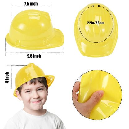 Kids Construction Party Hats Soft Plastic Dress Up Set of 12