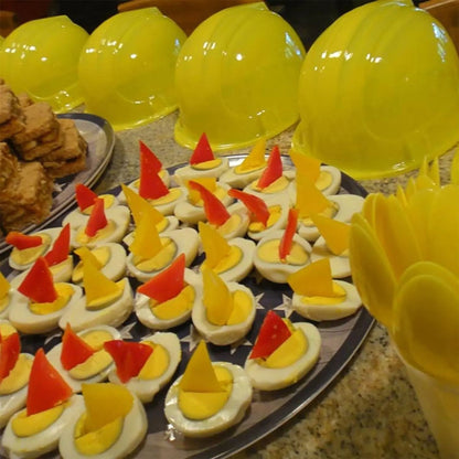 Kids Construction Party Hats Soft Plastic Dress Up Set of 12