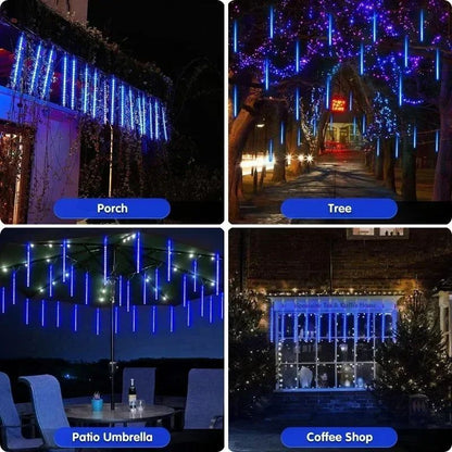 LED Dripping Icicle Lights for Outdoor Christmas Decor (8-Piece Set), Perfect for Christmas, Christmas Gift Ideas