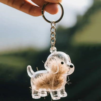 DIY Dog Fur Keepsake Pendant, Clear Pet Hair Memorial Capsule, for Keychain Puppy Hair Storage, Container