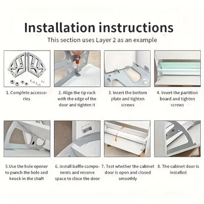 Flip-Frame Stainless Steel Hidden Flip Rack Hardware Kit for Shoe Cabinet