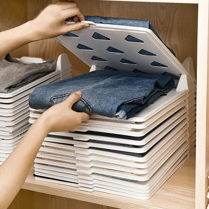 ClothesMaster Layered Folding & Stacking Board – Smart Closet Organizer for Shirts & Pants