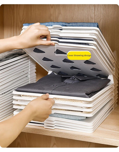 ClothesMaster Layered Folding & Stacking Board – Smart Closet Organizer for Shirts & Pants