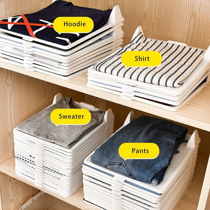 ClothesMaster Layered Folding & Stacking Board – Smart Closet Organizer for Shirts & Pants