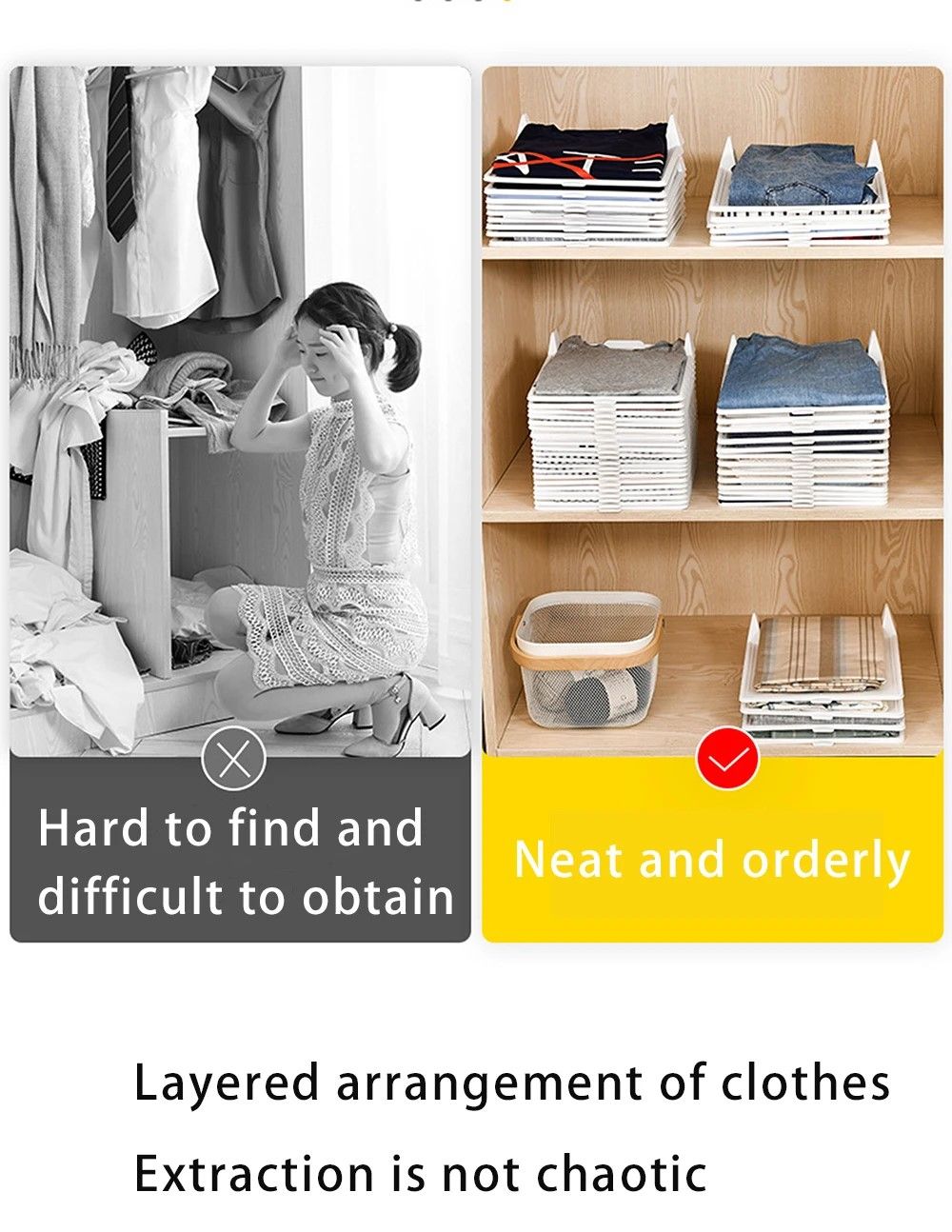 ClothesMaster Layered Folding & Stacking Board – Smart Closet Organizer for Shirts & Pants
