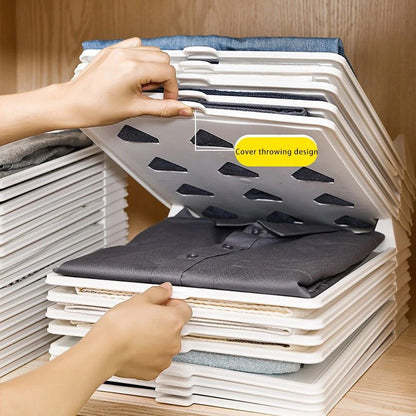 ClothesMaster Layered Folding & Stacking Board – Smart Closet Organizer for Shirts & Pants
