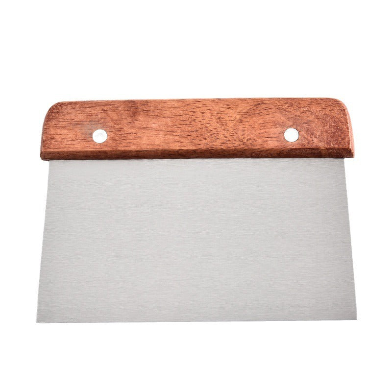 Bread Baking Dough Cutter Scraper with Wooden Handle, Cake Scraper, Sourdough Tools, Stainless Steel Scraper