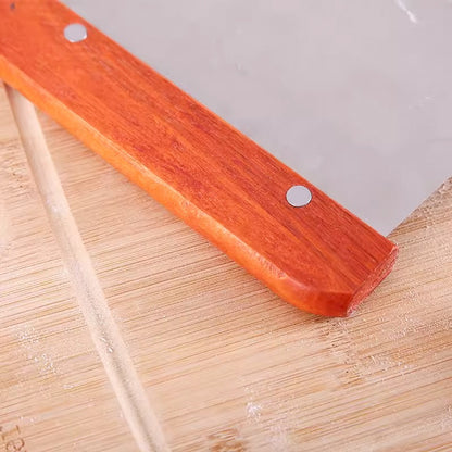 Bread Baking Dough Cutter Scraper with Wooden Handle, Cake Scraper, Sourdough Tools, Stainless Steel Scraper