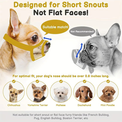 BrachyGuard Soft Mesh Muzzle for Short-Snout & Small/Medium Dogs