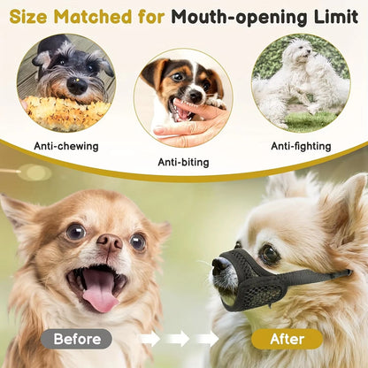 BrachyGuard Soft Mesh Muzzle for Short-Snout & Small/Medium Dogs