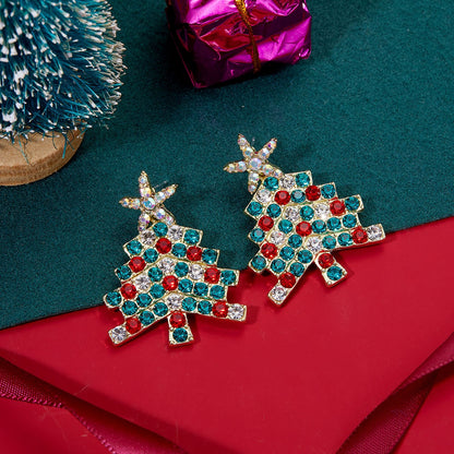 Beautiful Colorful Star Tree Drop Earrings New Year Holiday Tree Dangle Earring Party Jewelry Gift For Women Men
