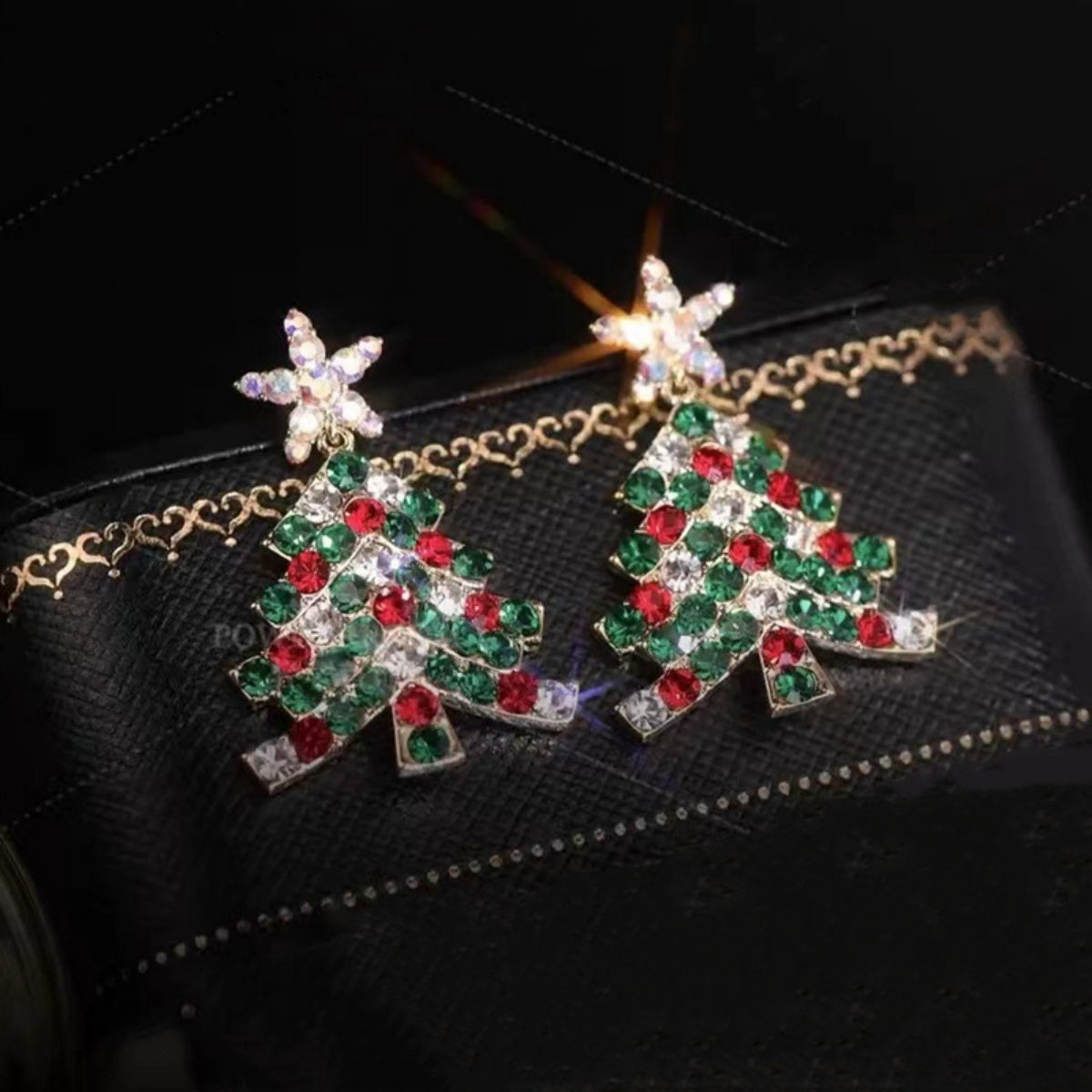 Beautiful Colorful Star Tree Drop Earrings New Year Holiday Tree Dangle Earring Party Jewelry Gift For Women Men
