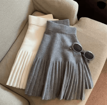 Sweet Knit Pleated Mini Skirt