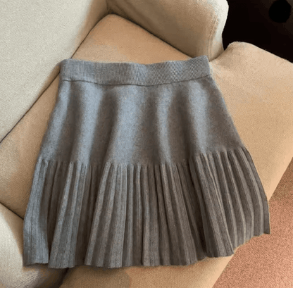 Sweet Knit Pleated Mini Skirt