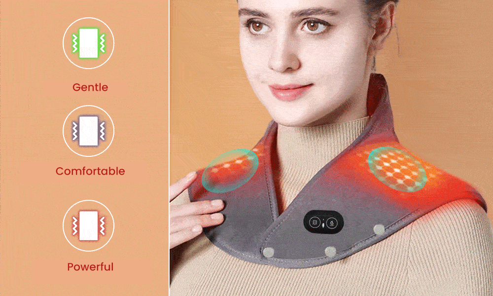 Electric Heating Neck and Shoulder Massager with Infrared Therapy and Vibration