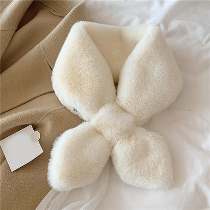 Fake Rabbit Fur Collar Scarf Women Winter Warm Thickening Plush