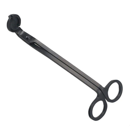 Elegant Black Stainless Steel Candle Wick Trimmer & Cutter – Long-Handle Candle Accessory
