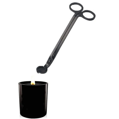 Elegant Black Stainless Steel Candle Wick Trimmer & Cutter – Long-Handle Candle Accessory