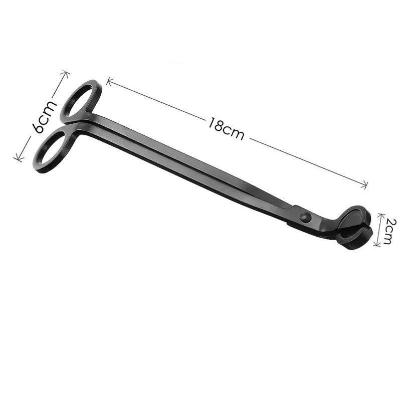 Elegant Black Stainless Steel Candle Wick Trimmer & Cutter – Long-Handle Candle Accessory