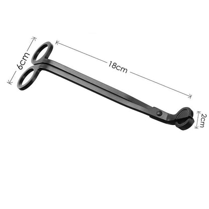 Elegant Black Stainless Steel Candle Wick Trimmer & Cutter – Long-Handle Candle Accessory