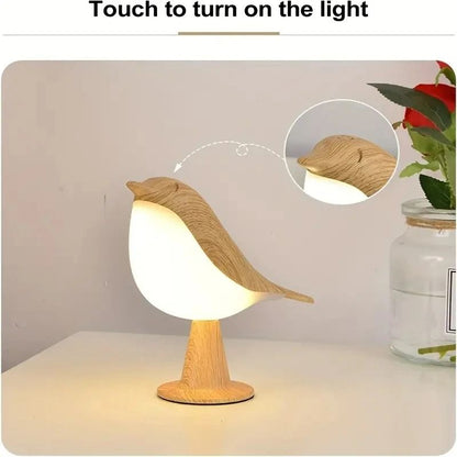 Modern Magpie LED Bird Night Light Touch Control Bedside Lamp