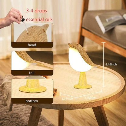 Modern Magpie LED Bird Night Light Touch Control Bedside Lamp