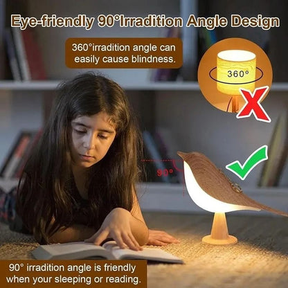 Modern Magpie LED Bird Night Light Touch Control Bedside Lamp