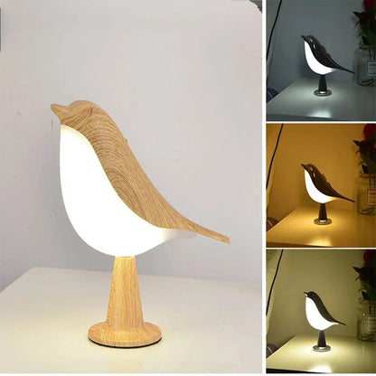 Modern Magpie LED Bird Night Light Touch Control Bedside Lamp