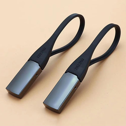 Minimalist Leather Loop Keychain – Wear-Resistant Metal & Genuine Leather