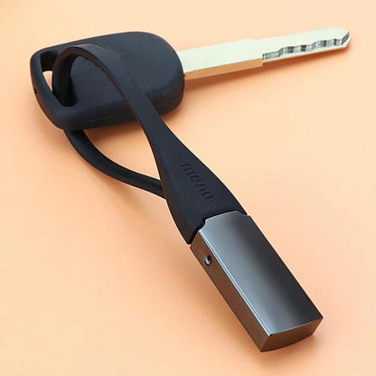Minimalist Leather Loop Keychain – Wear-Resistant Metal & Genuine Leather