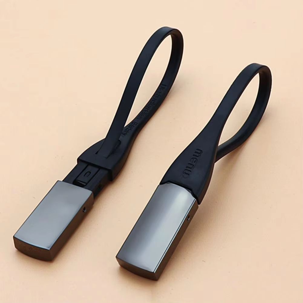 Minimalist Leather Loop Keychain – Wear-Resistant Metal & Genuine Leather