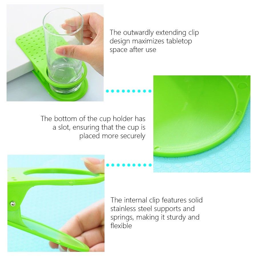 DeskEdge Clip-On Mug & Drink Can Holder, Desk Organizer for Home & Office